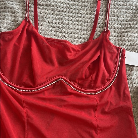 Auden Women's Rhinestone Lingerie Red Dress Size Large - Picture 2 of 6